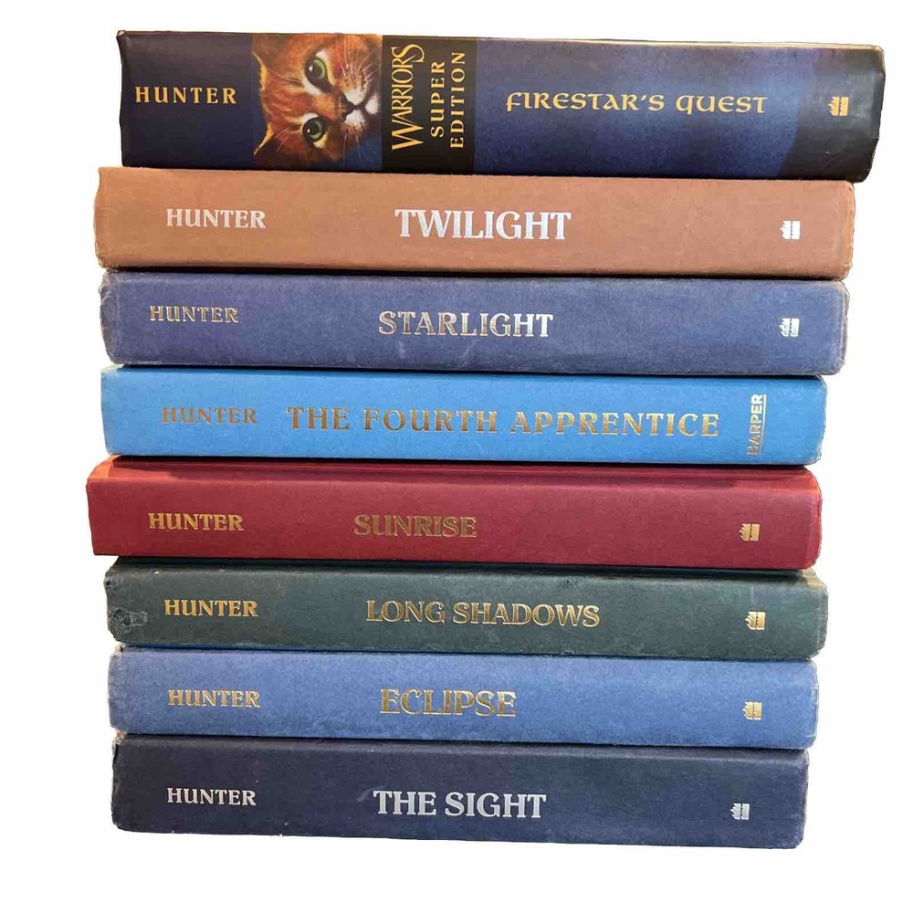 Lot 8 WARRIORS Hardcover Books by Erin hunter, The Sight Eclipse Sunrise twiligh